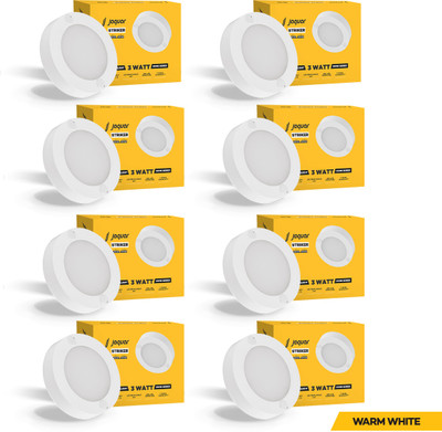 Jaquar Mini Striker 3W Warm Round Surface (Pack of 8) Ceiling Light Ceiling Lamp(White)