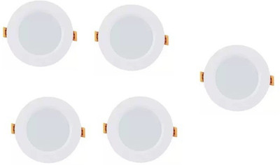 Nightstar 9 Watt White Colour Conceal Light Downlight Ceiling Light Pack of 5 Recessed Ceiling Light Ceiling Lamp(White)