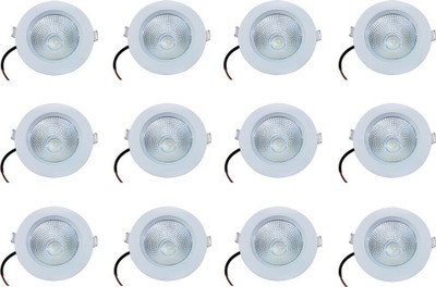 BENE LED 7w Round Ceiling Light, Color of LED White (Pack of 12 Pcs) Recessed Ceiling Light Ceiling Lamp(White)