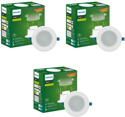 PHILIPS Starfit 10 watt Concealed JB LED downlighter ( Cool Day, Pack of 3) Ceiling Light Ceiling Lamp(White)