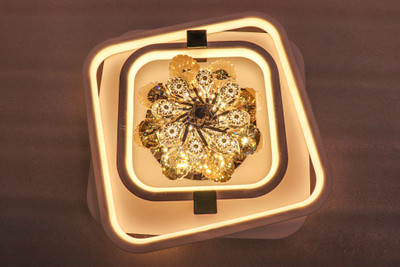 Swanart Rotating Crystal Flower Ceiling Light Ceiling Lamp(Multicolor)