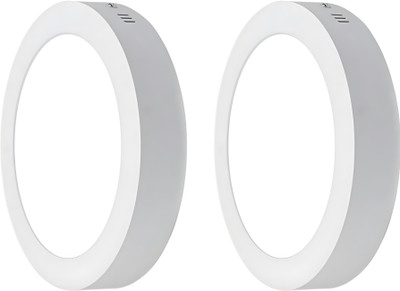 MVL MVL 15 Watt Round LED Ceiling Surface Panel Light (White, Pack of 2) Ceiling Light Ceiling Lamp(White)