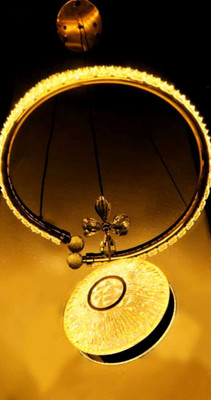 SAVORADE Golden Finish 3 Different Color Chandelier@13 Chandelier Ceiling Lamp(Gold, White)