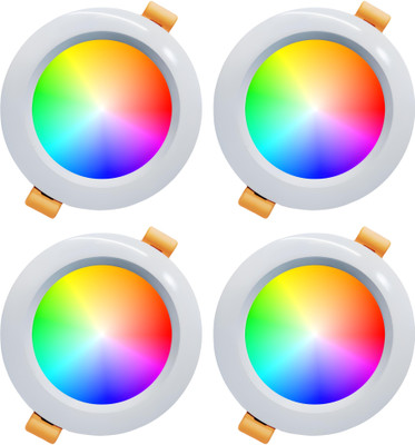 MVL 9W 3-in-1 Round LED Conceal Light Color Changing Light Red,Blue,pink Pack of 4 Ceiling Light Ceiling Lamp(Red, Blue, Pink)