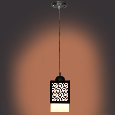 Gojeeva Wooden Hanging Lamp Without Bulb(PACK OF 1) Pendants Ceiling Lamp(Brown)