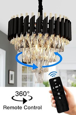 SAVORADE 300mm BG Moving Remote Control Chandelier Chandelier Ceiling Lamp(Black, Gold)