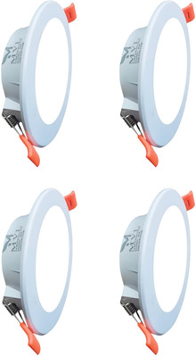 MVL MVL Maxa 10-Watts Round Led Panel Conceal Down Light White Pack of 4 Ceiling Light Ceiling Lamp(White)