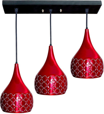 GAUVIK GAU-CLUSTER HANGING 6 INCH CUTTING MEHROON LINEAR THALI Cluster Pendant Light/Cluster Hanging Light/Cluster Ceiling Light for Restaurant,Bedroom, Living Room and Home Decor Pendant Lamp Ceiling Lamp(Red)