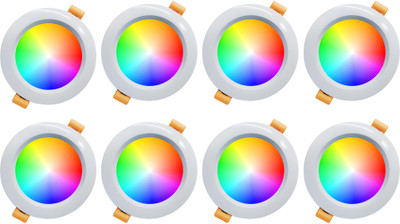 MVL 9W 3-in-1 LED Ceiling Color Changing Light (Red/Blue/Pink, Pack of 8) Ceiling Light Ceiling Lamp(Red, Blue, Pink)