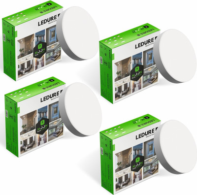 Ledure Moon plus Round 6W Surface Downlight | Mount Light Cool White Packof 4 Surface Ceiling Light Ceiling Lamp(White)