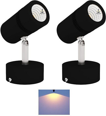 PESCA New PESCA 3 Watts Black Wall Light (Pack of 2) Ceiling Light Ceiling Lamp(White)