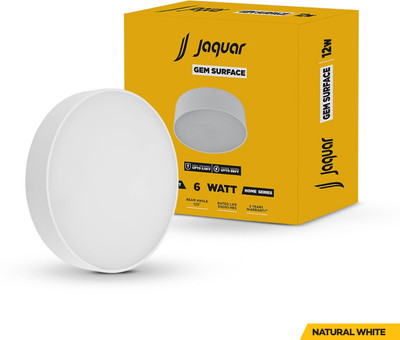 Jaquar 6W LED Gem Trim Less Round Surface Mount Down Light Natural White (Pack of 1) Ceiling Light Ceiling Lamp(White)