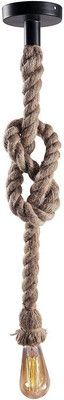 ZESTRUM E26/E27 Vintage Hemp Rope Hanging Pendant Ceiling Light (No Bulbs Provided) Pendant Lamp Ceiling Lamp(Beige)