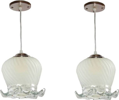 VAGalleryKing Double Glass Hanging Light Flush Mount Ceiling Light Pendant Lamp Ceiling Lamp(White)