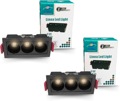 D'Mak D'Mak 3Eye 6 Watt Linear Cob Light Black Body with Black Reflector 2 Cob Light Ceiling Lamp(White)