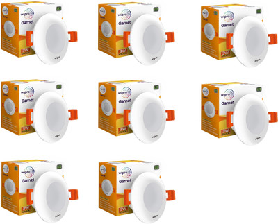 Wipro Garnet 3W LED Mini Downlight, Pack of 8 Recessed Ceiling Light Ceiling Lamp(White)