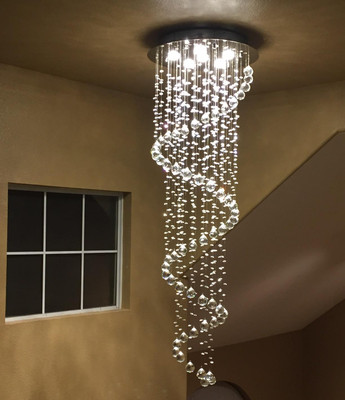 Crystomist 10ft Height Crystal Chandelier Living Room ceiling light cm10 fta1 Ceiling Light Ceiling Lamp(Yellow)
