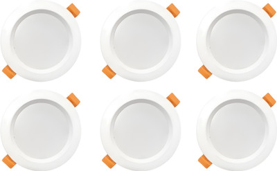 MVL 10W White Bright Led Ceiling Down Light White Pack of 6 Ceiling Light Ceiling Lamp(White)