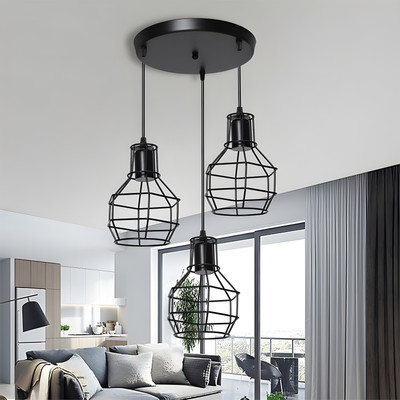 Twixle HNG Jaal Round Pendants Ceiling Lamp(Black)