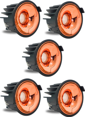 D'Mak D'Mak 18W LED Creta COB Spot Light Black Body Shining Rose Gold Reflector WH 5 Ceiling Light Ceiling Lamp(White)