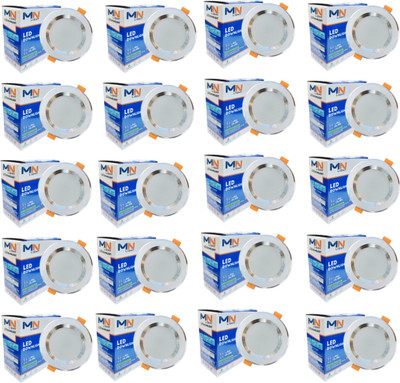 MNLight MN Light 9 watt Dwon Light Round Led Light 4 Line pack of -20 Ceiling Light Ceiling Lamp(White)