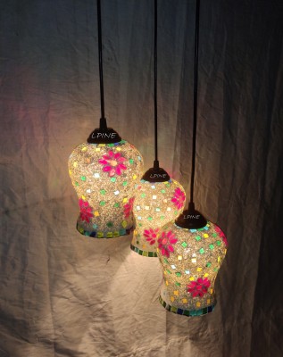 Gvibe Floral 75W, Mosaic Glass Lamp Handcrafted Lamp for Bedroom, Living Room, Home. Pendants Ceiling Lamp(Multicolor)