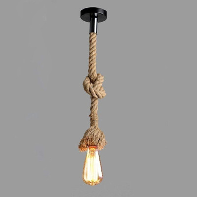 Whiteray Rustic Rope Pendant Light, Brown, for Home Decor Pendant Lamp Ceiling Lamp(Brown, Black)