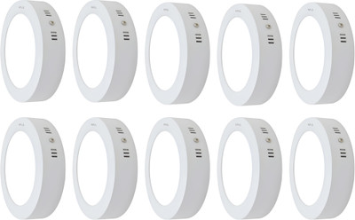 MVL 6W CBL Round Surface Led Down Light White pack of 10 Ceiling Light Ceiling Lamp(White)