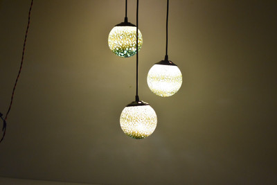 RIZARD 3 Clear Globe Pendant Lights Pendant Lighting Fixture Hanging Lamp Chandelier Chandelier Ceiling Lamp(Green)