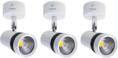 Hybrix LED Wall/Ceiling Surface Spot Light (9 WATT)Adjustable Focus Light, 3 Cool White Track Light Ceiling Lamp(White)