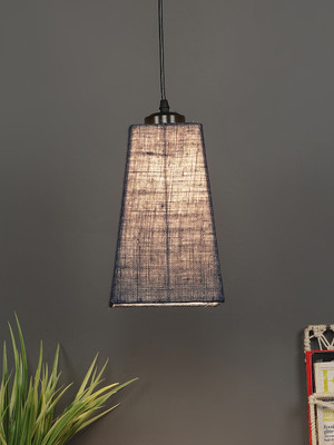 Devansh Blue Jute Pyramidhanging Lamp For Home, Office And Living Area Pendant Lamp Ceiling Lamp(Blue)