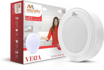 MURPHY LED 10W VEGA Round Surface (Warm White, Pack of 1 ) Recessed Ceiling Light Ceiling Lamp(Yellow)