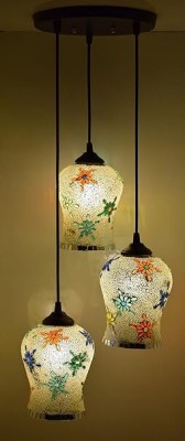 SAVORADE hanging thali Chandelier Ceiling Lamp(Multicolor)