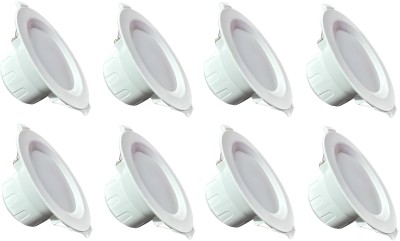 VEDRID NOVA 10-Watts Round Led Panel Conceal Down Light White Pack of 8 Chandelier Ceiling Lamp(White)