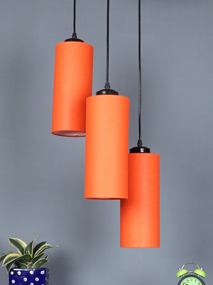Devansh Devansh Orange Cotton Cylindrical Cluster Hanging Lamp Pendant Lamp Ceiling Lamp(Orange)