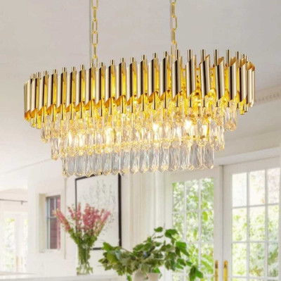 Risa 800×300mm Hanging Ceiling Lamp, Pendant jhumar big size chandelier Chandelier Ceiling Lamp(Gold, Gold)