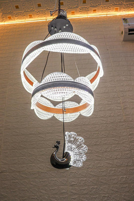 Swanart Unique Wooden Hanging Lamp For Home Decoration Modern Wooden Hanging Lights Chandelier Ceiling Lamp(Multicolor)