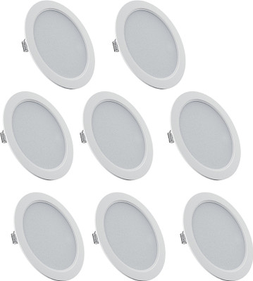 Nortek Sifra 12W Led Downlight for Living Room, Kitchen, Bedroom Cool White Pack of 8 Downlighter Ceiling Light Ceiling Lamp(White)