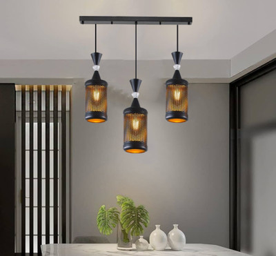 GENREE Modern Premium Black Unique Cluster Hanging Chandelier Ceiling Lamp(Black)