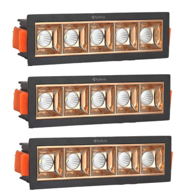 Hybrix LED Ceiling Square Laser Linear Spot Light (10Watt) Rose Gold, Natural White, 3 Spot Light Ceiling Lamp(Black)