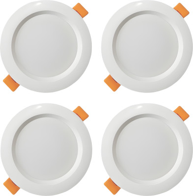 MVL 10W White Bright Led Ceiling Down Light White Pack of 4 Ceiling Light Ceiling Lamp(White)
