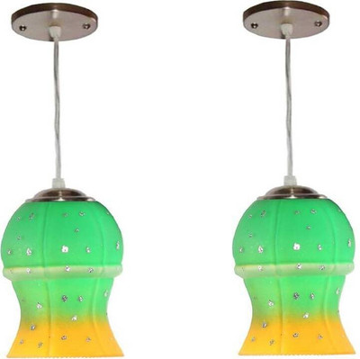 VAGalleryKing Double Glass Hanging Light Flush Mount Ceiling Light Pendant Lamp Ceiling Lamp(Green)