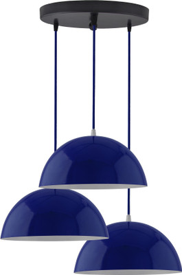 Homesake 3-Lights Round Cluster Chandelier Ceiling Blue Hanging Pendant Light with Braided Cord, URBAN Retro, Nordic Style, LED/Filament Bulb Pendant Lamp Ceiling Lamp(Black, Blue)