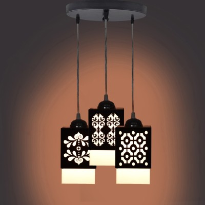 AFAST 3 Light Wooden Pendant Ceiling Hanging Lamp Pendants Ceiling Lamp(Black)