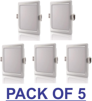 AP Source 15 watt Square Led panel Size 6 Inch Pack of 5 Recessed Ceiling Light Ceiling Lamp(White)
