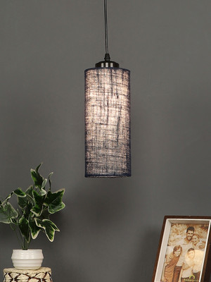 Devansh Blue Jute Cylindrical Hanging Lamp For Home, Office And Living Area Pendant Lamp Ceiling Lamp(Blue)