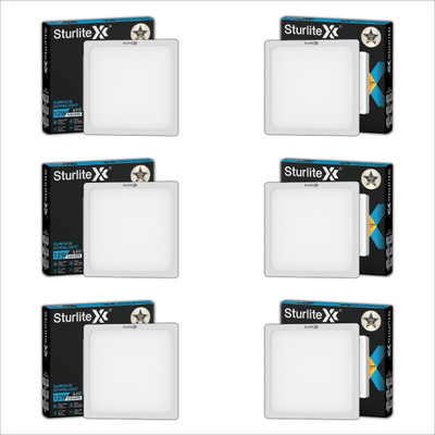 Sturlite S-FIT 12W Square LED Surface Light - (Pack of 6) Ceiling Light Ceiling Lamp(White)