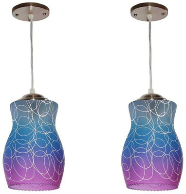 VAGalleryKing Double Glass Hanging Light Flush Mount Ceiling Light Pendant Lamp Ceiling Lamp(Blue)