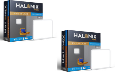 HALONIX 12W Square Wall De-Light Slim Surface downlighter, Easy Push fit, Pack 2 Ceiling Light Ceiling Lamp(White)