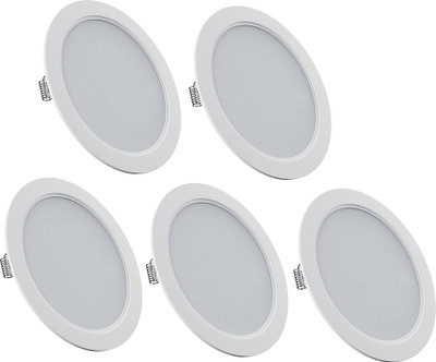 Nortek Sifra 12W Led Downlight for Living Room, Kitchen, Bedroom Warm White Pack of 5 Downlighter Ceiling Light Ceiling Lamp(White)